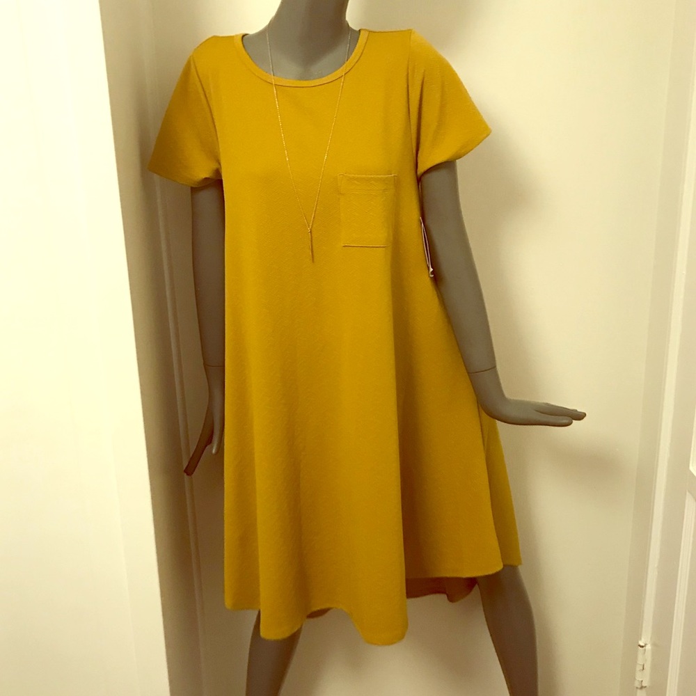 Gorgeous solid mustard Carly swing dress, Med. NWT